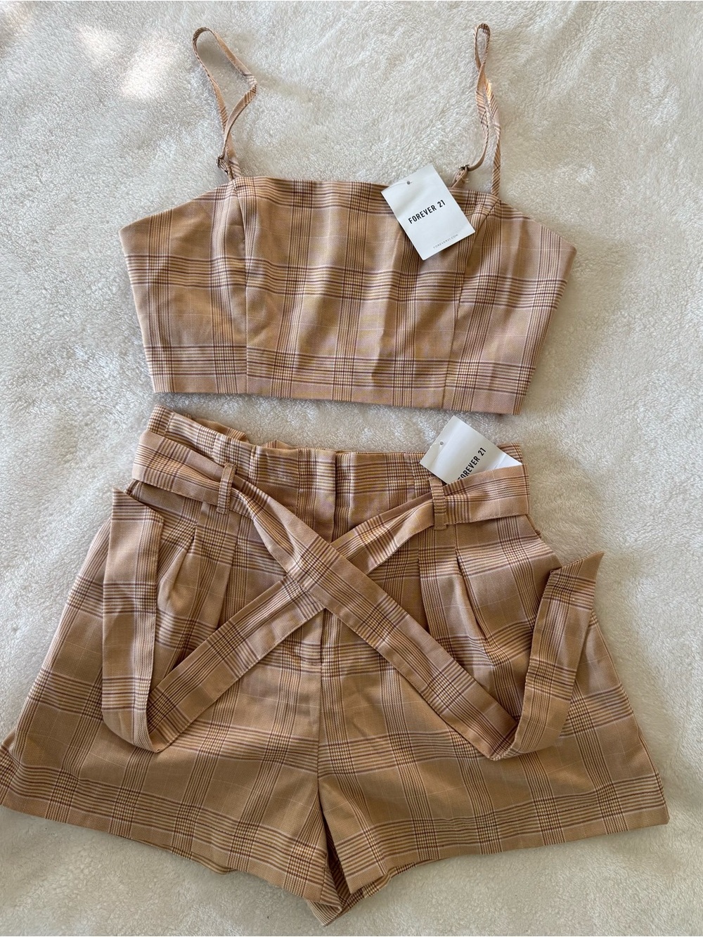 Forever 21 Crop Tank & High-Waist Shorts Matching Set - NWT